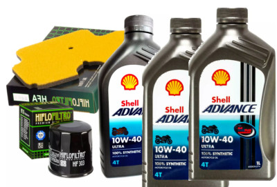 KIT TAGLIANDO KAWASAKI NINJA 650 R 2006 2010 SHELL ULTRA 10W40 FILTRO OLIO ARIA