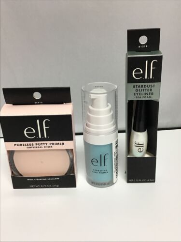 E.L.F. Set 3: Hydrating Face Primer , Poreless Putty Primer &  Glitter Eyeliner - Picture 1 of 3