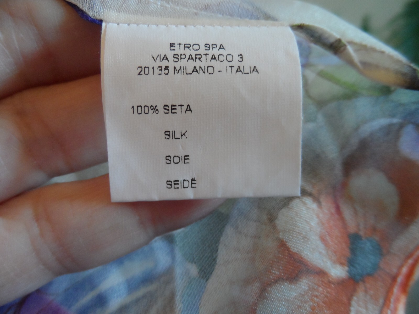 ETRO Brown Multi  Floral 100% Silk Sheer Organza … - image 24