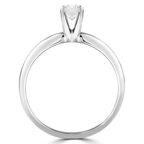 0.3 CT Round SI1 G Diamond Solitaire Engagement Ring 10K White Gold - Picture 3 of 3