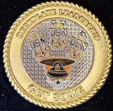 DDG-106 USS STOCKDALE CPO - Get Some - Skull - Navy Challenge Coin