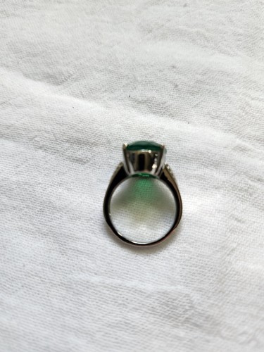 Emerald Green Color Large Onyx Stone Ring Size 9 Stainless Steel - Picture 3 of 10