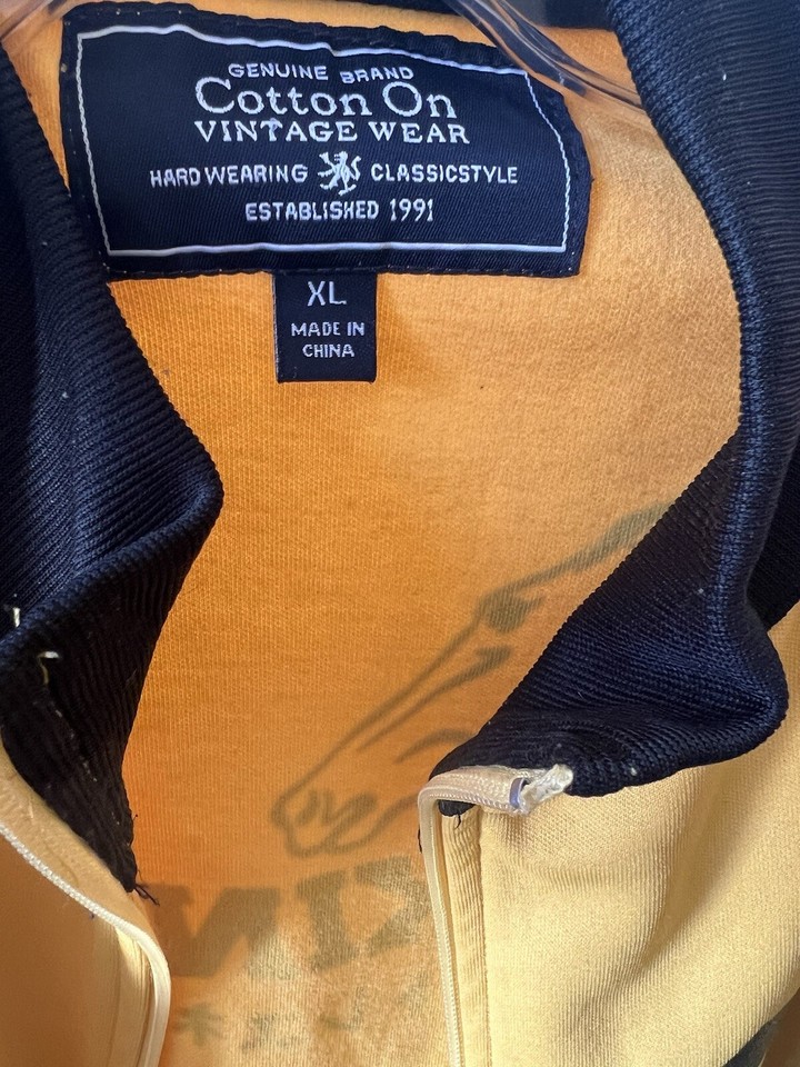 COTTON ON Jacket Mens XL Varsity Track OKINAWA TREADS Logo All Star