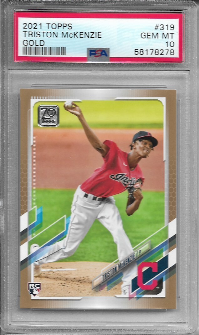 2021 Topps Series 1 Triston McKenzie Gold Parallel Rookie PSA 10 Gem Mint #319