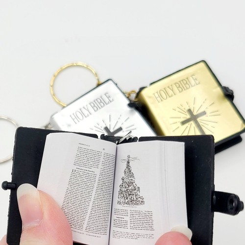 *36 TOTAL Keychain Bible* 12x Gold Silver Black Paper Pendant Holy Religious - Picture 5 of 10