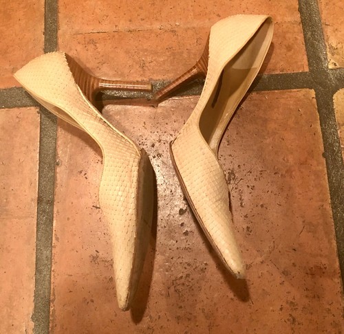 Zapatos de salón puntiagudos Narciso Rodríguez Beige Bronceado 100 % Pitón Piel Cuero Talla 9 - Imagen 3 de 12
