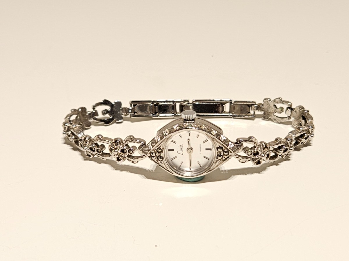VINTAGE LUXURY CHROMED SWISS LADIES MECHANICAL WATCH 