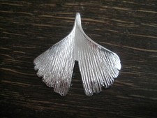 großer eleganter Gingko Ginkgo Blatt Anhänger 925er Silber fein ausgearbeitet