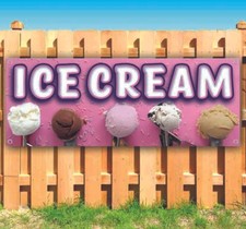 ICE CREAM Advertising Vinyl Banner Flag Sign Many Sizes CARNIVAL FAIR FOOD