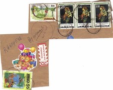 5 abgestempelte Jamaika Briefmarken 90er Jahre