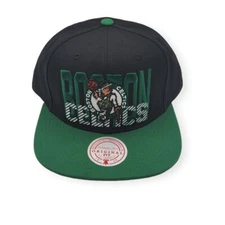 Mitchell & Ness Boston Celtics Cross Check Black/Green Adjustable Snapback Hat