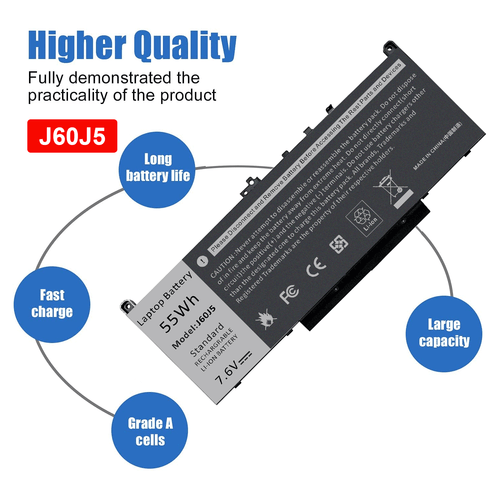 Replacement J60J5 Battery For Dell Latitude E7270 E7470 Series MC34Y 242WD 55Wh - Picture 7 of 12