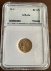 1911 $2.5 Gold Indian Head Quarter Eagle - Clean with Great Luster!