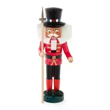 Nutcracker Miniature Beefeater With Red Coat, Cylinder And Halberd H= 14cm