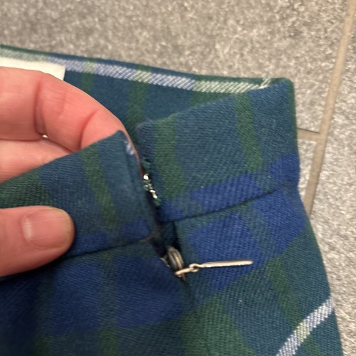 Scottish Glasgow plaid skirt women’s blue green - Picture 3 of 14