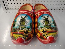 Large Wooden Holland Clogs Shoes Red Free Shipping
