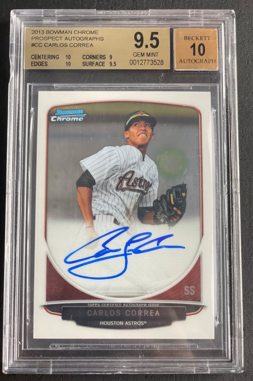 ⚾  Carlos Correa BGS 9.5 GEM MINT 2013 Bowman Chrome Prospects Auto RC #BCP-CC