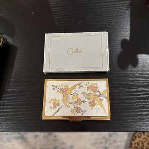 VTG Colibri Metal Business/Credit Card Holder Birds On Floral Branch Japanese St