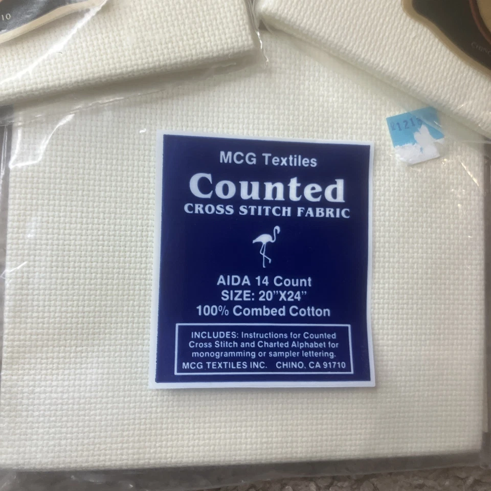 Lot Of 3 MCG Textiles 14 ct Ivory 20 x 24” Placemat Cross Stitch Fabric New - Image 3 of 4