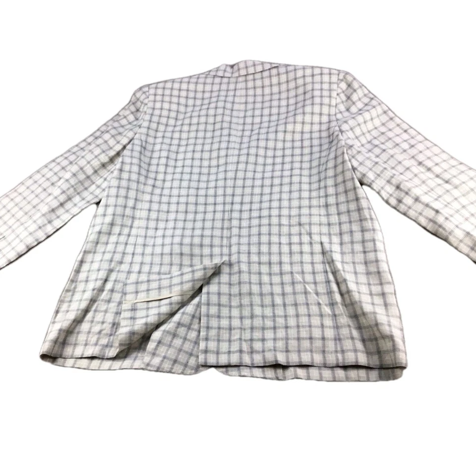 Abrigo deportivo LL Bean para mujer talla 16 tostado/liso 100 % lino 3 Btn chaqueta blazer a cuadros Foto 2 de 4