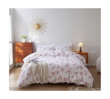 100 French Flax Linen Duvet Cover Set Queen Size, 3pcs Comforter Digital Bot...