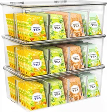 - Pantry Organizers and Storage and Cabinet Organizer - 3 Pack Stackable Tea Bag