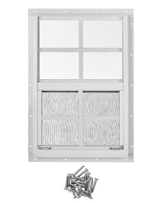 1 Pc 14'' x 21'' Shed Window - Small Sliding Window with Aluminum Alloy Frame