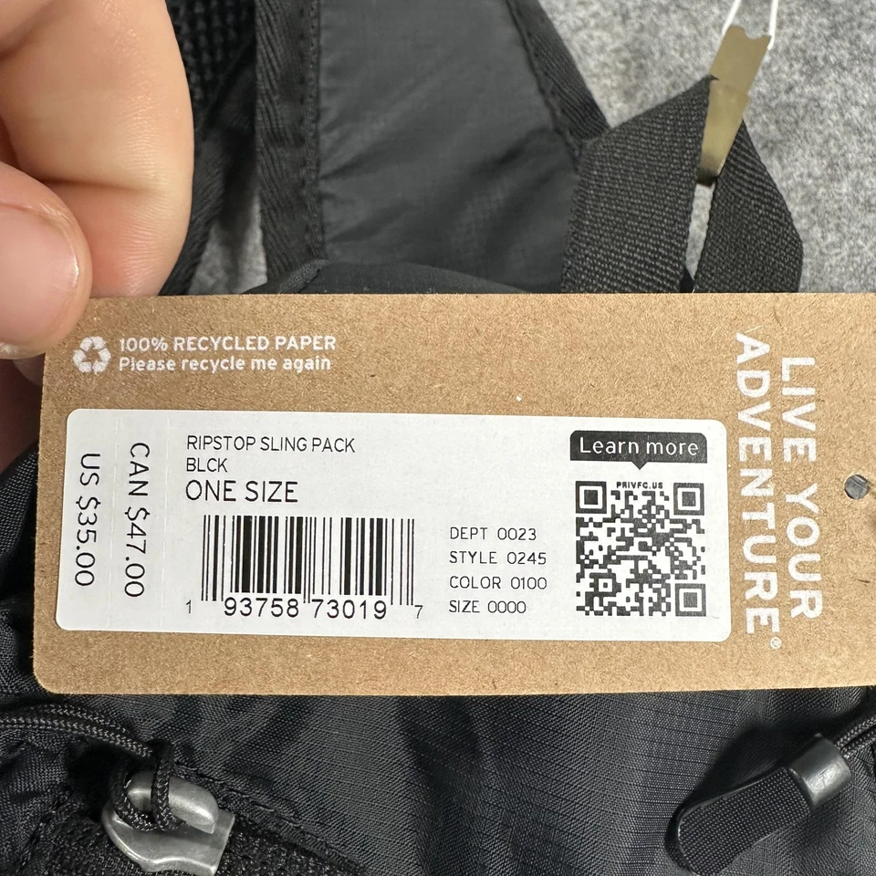 Mochila Bandolera Eddie Bauer Ripstop Negra Talla Única Viaje Senderismo Foto 3 de 4