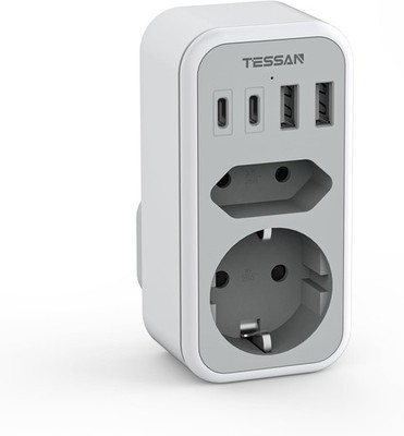 TESSAN Adapter England Deutschland Stecker, 6 in 1 Reiseadapter