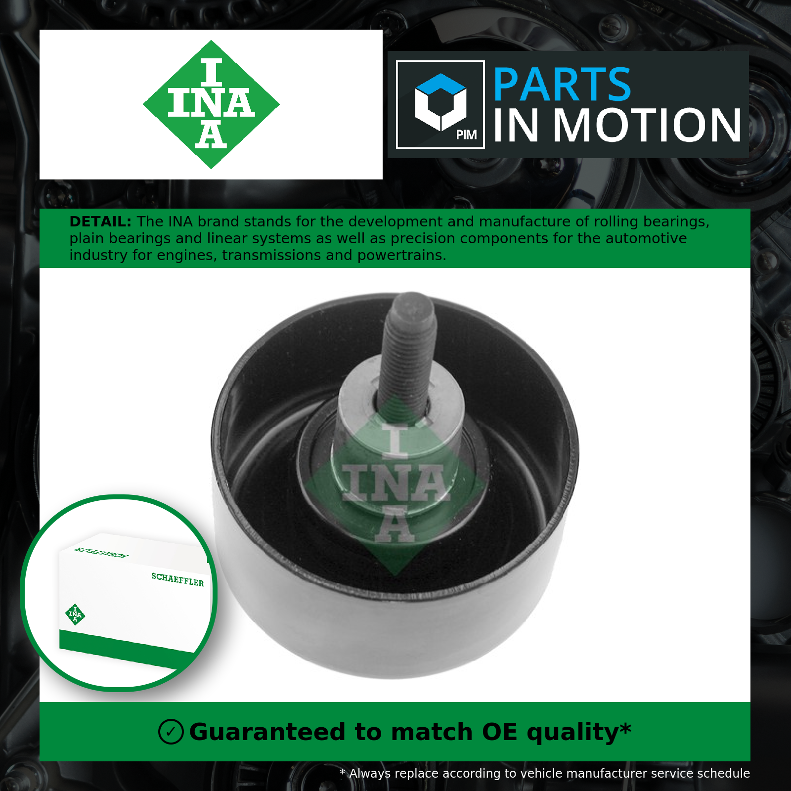 Aux Belt Idler Pulley fits FORD TRANSIT TDCi 2.4D 00 to 06 Guide Deflection INA