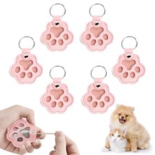 Pcs Pet Hair Keychain, Pet Paw Print Leather Keychain, Pet 6 Pink Keychain