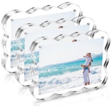 Acrylic Picture Frames 3 Pack, 4 6 In Magnetic Picture Photo Frames, Clear