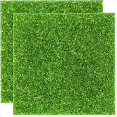 2 Pieces of 12X12 Inches Fake Grass for Crafts - Artificial Grass - DIY Mini Gar