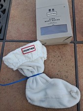 Hunter KIDS Boot Socks WHITE Half Cardigan SIZE M US 11-13