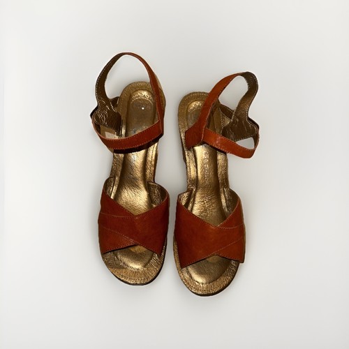 Jeffrey Campbell Ibiza Last Ankle Strap Tan Leather Sandals Size 9 Handmade - 第 1/6 張圖片