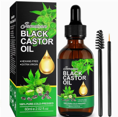Castor Oil - Nourishing Hair, Eyelashes & Eyebrows, Cold-Pressed Unrefined For D