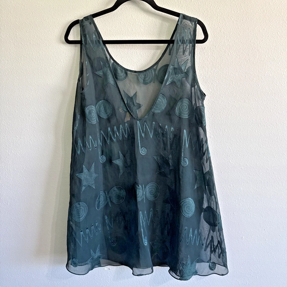 Conjunto Camisa Pantalones Pijama Vintage Victoria’s Secret Etiqueta Dorada M Verde Transparente Foto 3 de 4