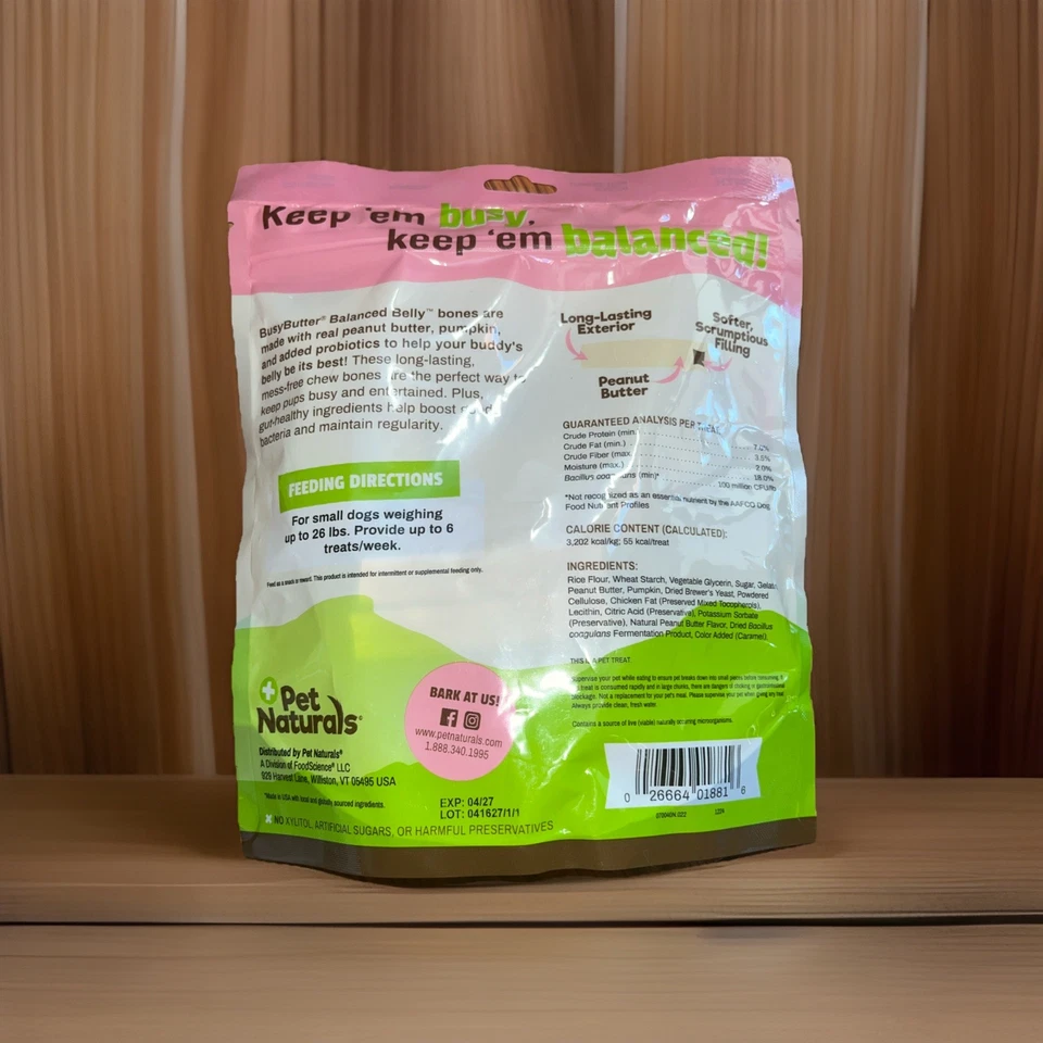Pet Naturals BusyButter Balanced Belly Peanut Butter Bones, Rawhide-Free Chew - Image 2 of 4