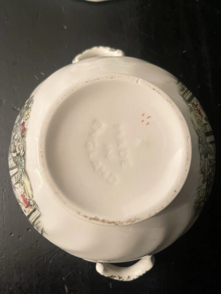 Johnson Bros. Feliz Navidad Ironstone Sugar Bowl con Tapa De Colección Inglaterra Foto 4 de 4