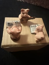 Vintage Three little pig ceramic figurines Miniature collectible pigs