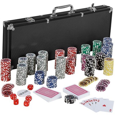GAMES PLANET  Pokerkoffer, 500 Laserchips, Black Edition, Aluminium
