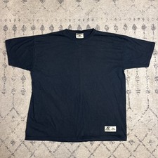Vintage Russell Athletic Pro Cotton T Shirt Mens XL USA Made Black Blank Tee 90s