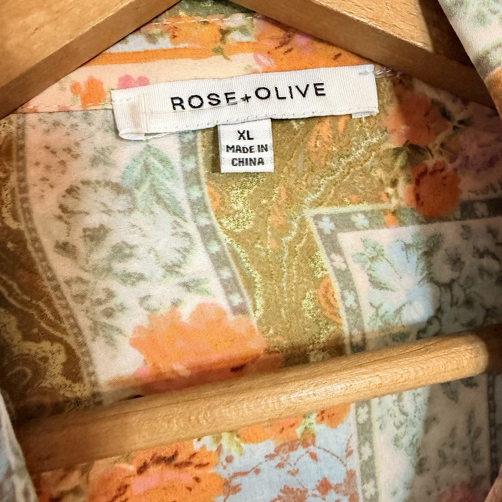 Rose & Olive BOHO Patchwork Arts Button Up Top Si… - image 2