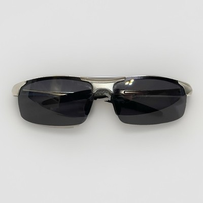 Merry's Polarized Sports Sunglasses Silver Frame Black Lens Italian Design