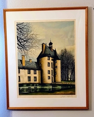 Jacques Deperthes Signed Limited Edition Lithograph Manoir au bord de L'.
