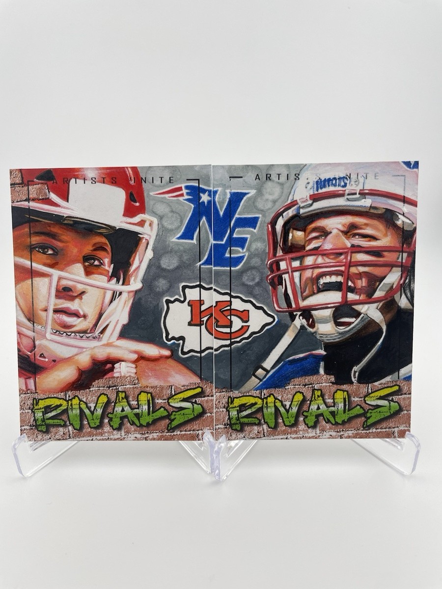 Artist Unite 1/1 Tom Brady & Patrick Mahomes Sketch Cards By Gary