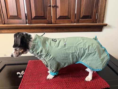 Hurtta Rain Blocker ECO (rain coat for dogs) - 10 inch - Green Edition