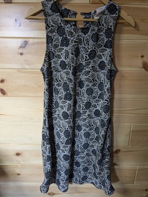 Jonathan Martin Womens Floral Dress Juniors 9 Black White Sleeveless Vintage 