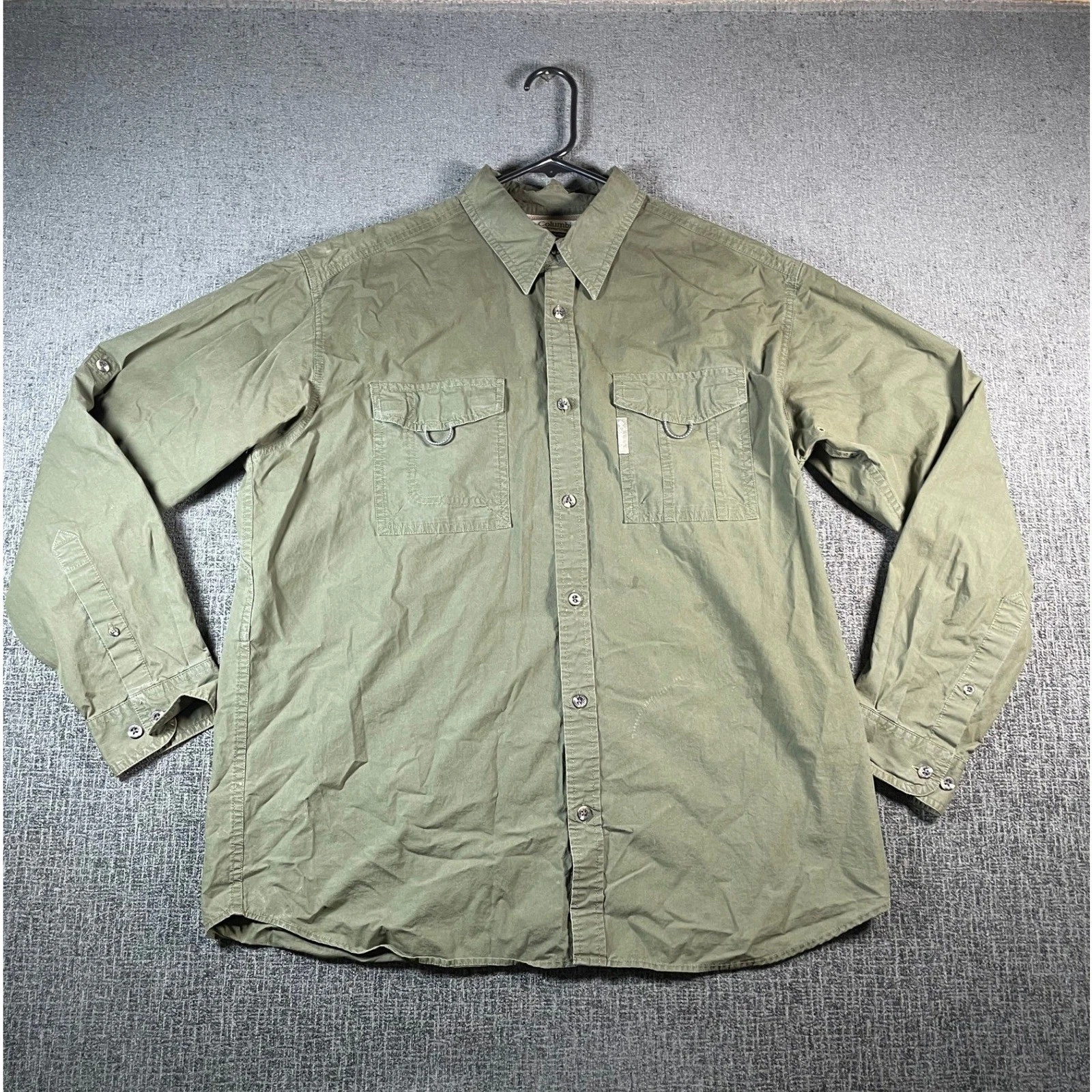 Columbia Mens L Olive Green Long Sleeve Fishing Hiking Utility Button Down Shirt
Opens in a new wind