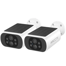 ARCCTV 2Pack 4MP Solar Powered Security Camera Wireless Home Outdoor CCTV Audio